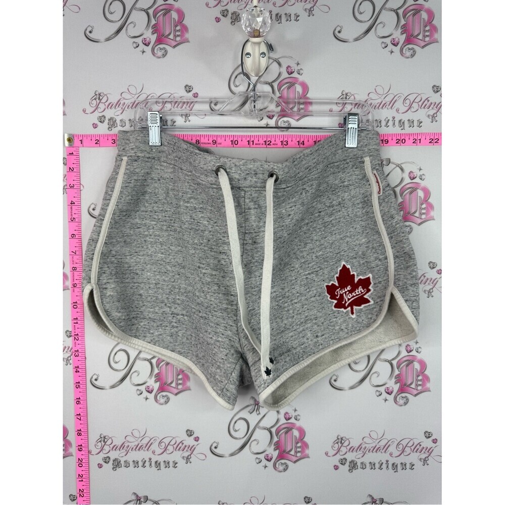 Canadiana shorts Grey Athletic Drawstring Shorts with Red Maple Patch